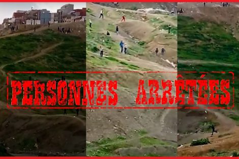فيديو لأشخاص يتراشقون بالحجارة في قبضة الشرطة