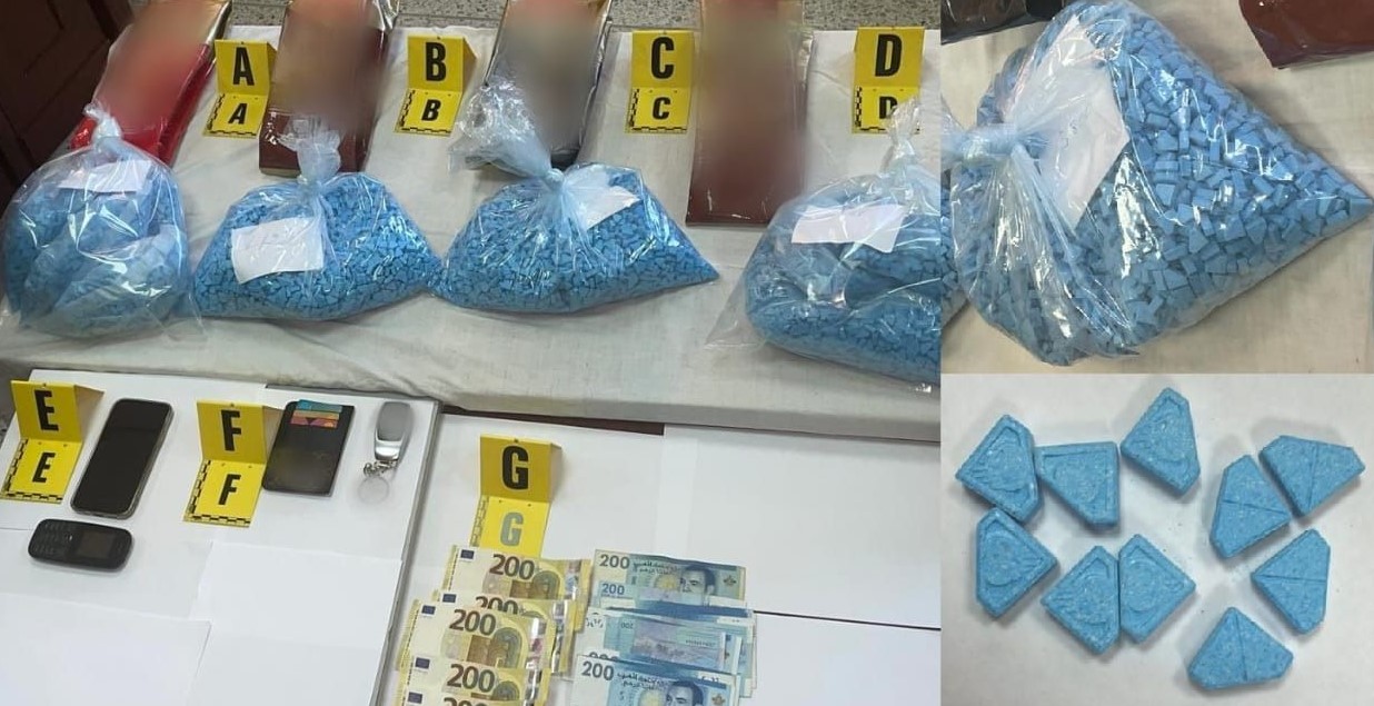 عملية التفتيش أفضت إلى العثور على 16 ألف و400 قرص مخدر بحوزة مشتبه فيه