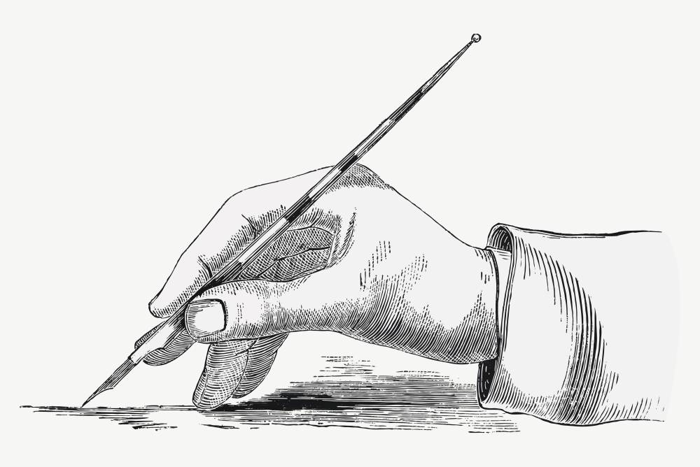 Vintage hand writing on a paper illustration vector, remixed from public domain artwork.