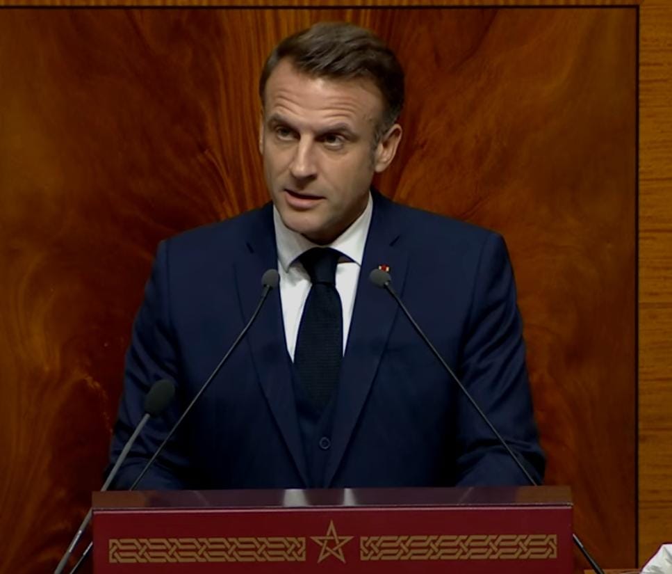 كلمة الرئيس ماكرون من قلب البرلمان المغربي : ” سيظل حاضر و مستقبل الصحراء تحت السيادة المغربية ” .