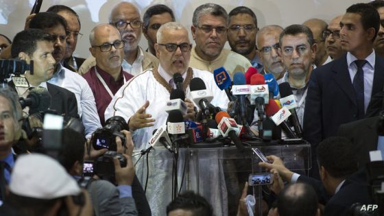 Moroccan Prime Minister and Secretary General of the ruling Islamist Justice and Development Party (PJD), Abdelilah Benkirane talks in a conference after the announcement of preliminary results of the 2016 legislative elections that put the party PJD on the top , during the country's parliamentary election in the Moroccan capital of Rabat on October 7 , 2016, / AFP PHOTO / FADEL SENNA